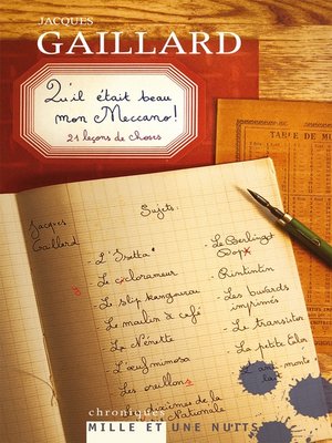 cover image of Qu'il était beau mon Meccano